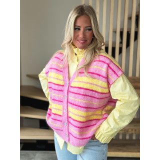 Gilet sans manches Janice - rose/jaune