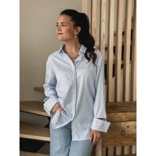 Chemise ligné Sevgi - Blanc/Bleu