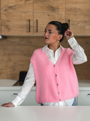 Gilet sans manches Arielle - Rose bonbon