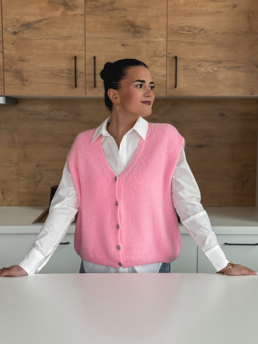 Gilet sans manches Arielle - Rose bonbon