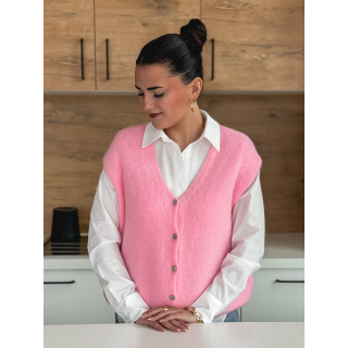 Gilet sans manches Arielle - Rose bonbon