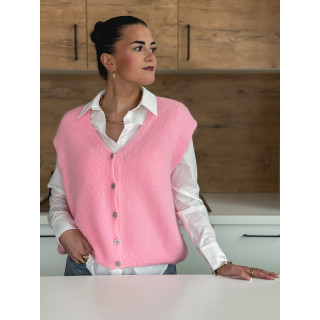 Gilet sans manches Arielle - Rose bonbon