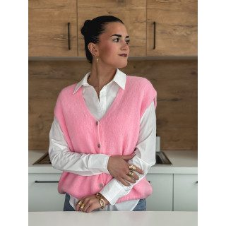 Gilet sans manches Arielle - Rose bonbon