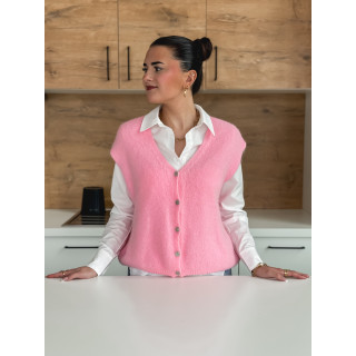 Gilet sans manches Arielle - Rose bonbon
