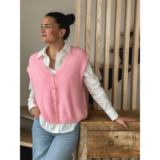 Gilet sans manches Arielle - Rose bonbon