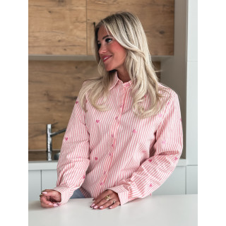 Chemise lignée Abuela - Rose