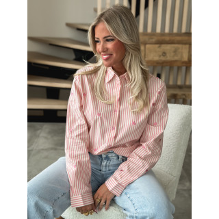 Chemise lignée Abuela - Rose