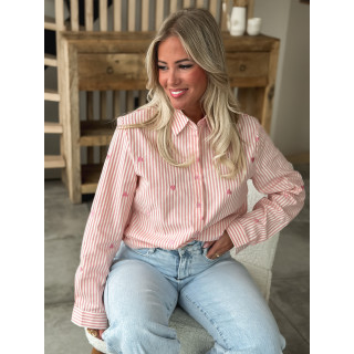 Chemise lignée Abuela - Rose