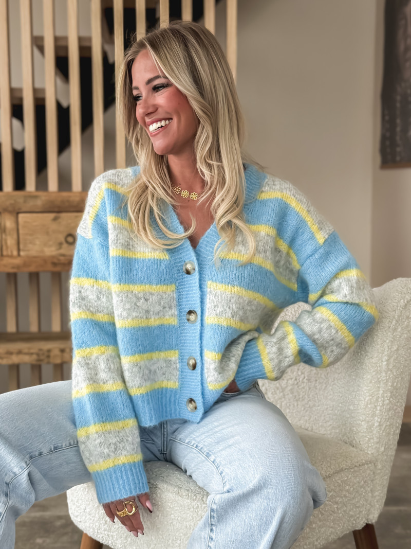 Gilet ligné Illana - Bleu