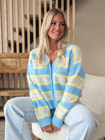 Gilet ligné Illana - Bleu