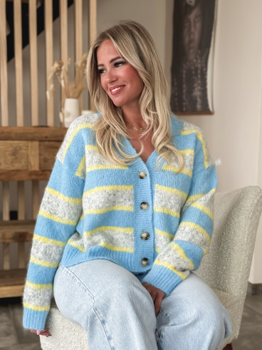 Gilet ligné Illana - Bleu