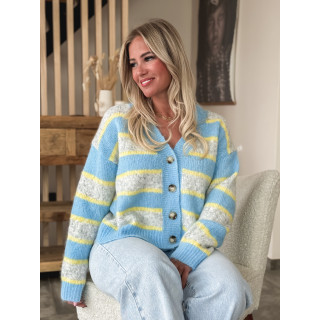 Gilet ligné Illana - Bleu