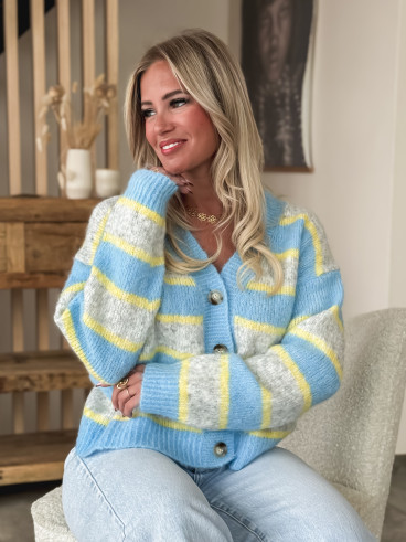 Gilet ligné Illana - Bleu