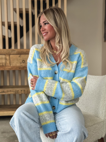 Gilet ligné Illana - Bleu