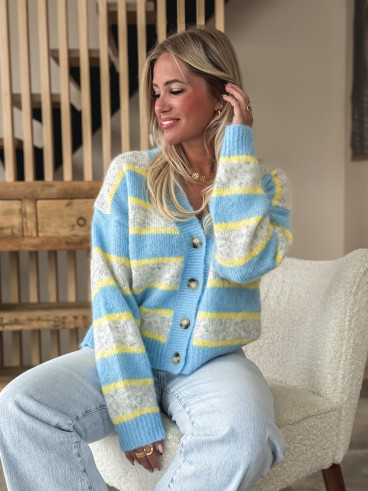 Gilet ligné Illana - Bleu