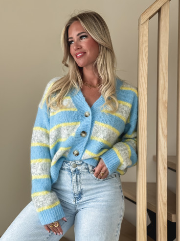 Gilet ligné Illana - Bleu