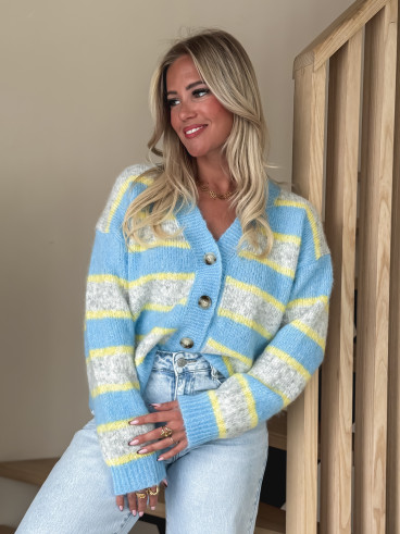 Gilet ligné Illana - Bleu