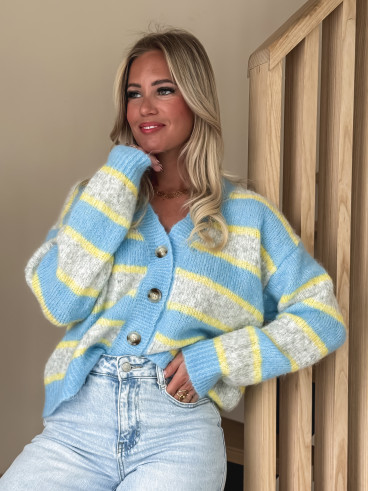 Gilet ligné Illana - Bleu