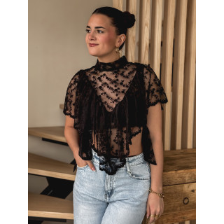 Blouse en dentelle Maude - Noir