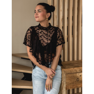 Blouse en dentelle Maude - Noir
