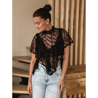 Blouse en dentelle Maude - Noir
