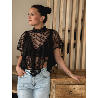 Blouse en dentelle Maude - Noir