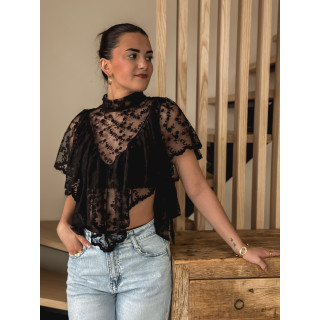 Blouse en dentelle Maude - Noir
