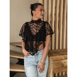 Blouse en dentelle Maude - Noir