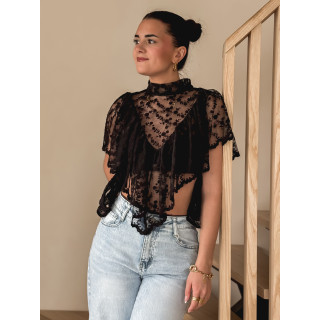 Blouse en dentelle Maude - Noir