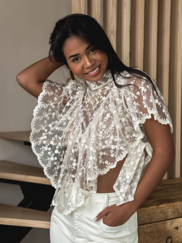 Blouse en dentelle Maude - Ecru Blouse en dentelle Maude - Ecru