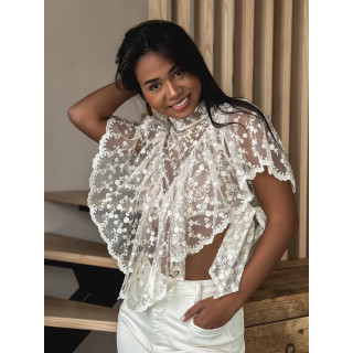 Blouse en dentelle Maude - Ecru