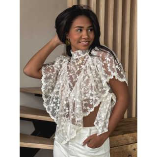 Blouse en dentelle Maude - Ecru