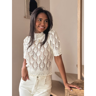 Pull en crochet Augusta - Ecru