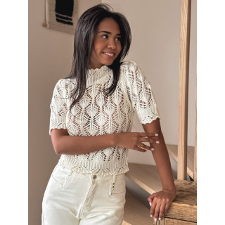 Pull en crochet Augusta - Ecru