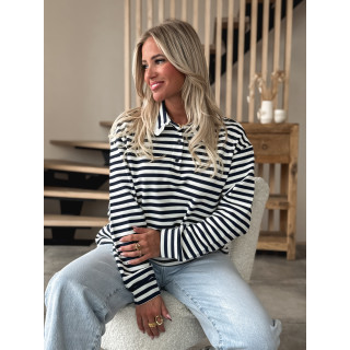 Pull ligné Ursula - Bleu marine