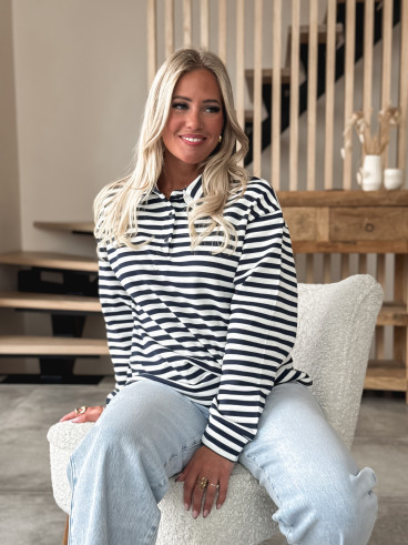 Pull ligné Ursula - Bleu marine Pull ligné Ursula - Bleu marine