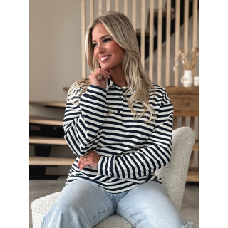 Pull ligné Ursula - Bleu marine