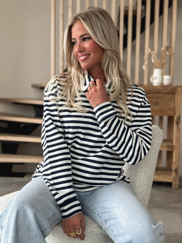 Pull ligné Ursula - Bleu marine Pull ligné Ursula - Bleu marine