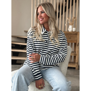 Pull ligné Ursula - Bleu marine