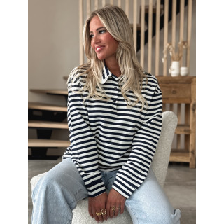 Pull ligné Ursula - Bleu marine