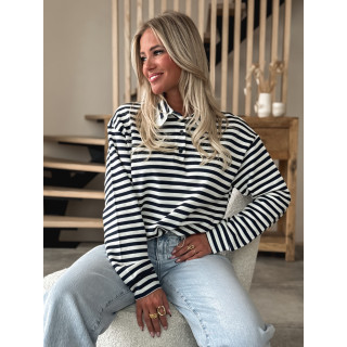 Pull ligné Ursula - Bleu marine