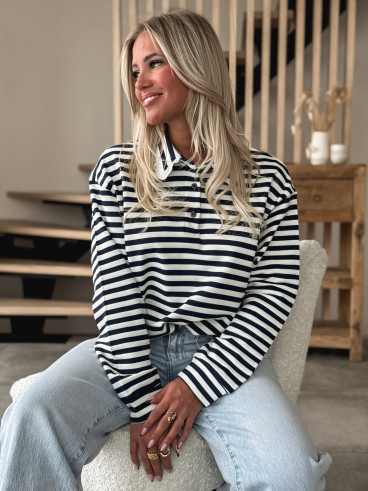 Pull ligné Ursula - Bleu marine