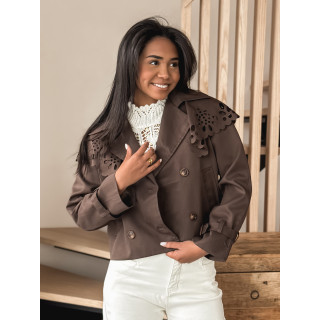 Trench court Aude - Chocolat