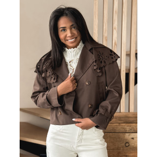 Trench court Aude - Chocolat