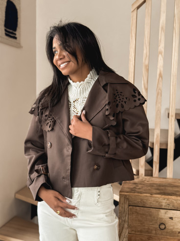 Trench court Aude - Chocolat