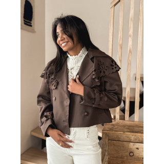 Trench court Aude - Chocolat