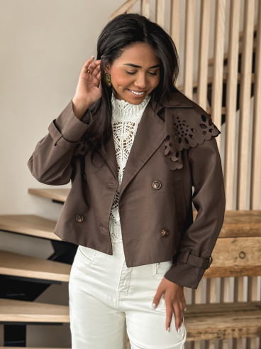 Trench court Aude - Chocolat
