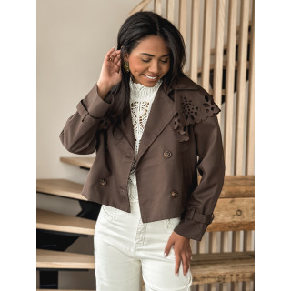 Trench court Aude - Chocolat