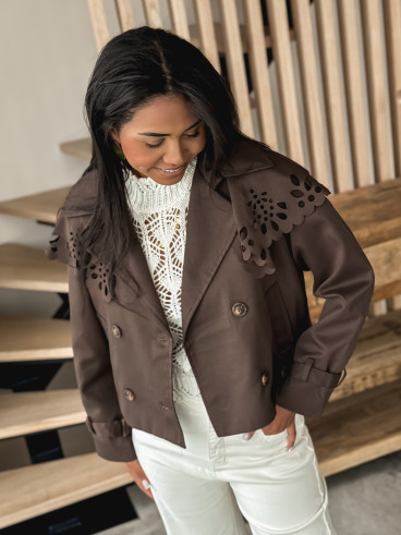 Trench court Aude - Chocolat