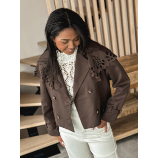 Trench court Aude - Chocolat